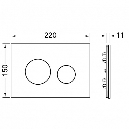 Лицевая панель для кнопки смыва, цвет полированный сланец (Alape, EMCO) TECE Modular арт. 9240675