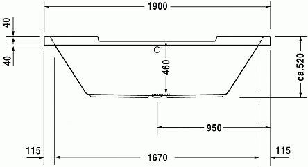 Акриловая ванна Duravit Starck 190x90 см арт. 700011