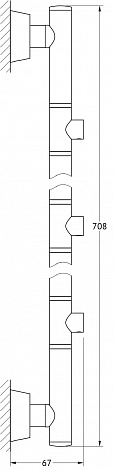 Штанга для 3-х аксессуаров 71 см FBS Vizovice VIZ 078