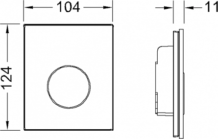 Кнопка смыва для писсуара, черное стекло/клавиша нержавеющая сталь TECE Loop Urinal арт. 9242663