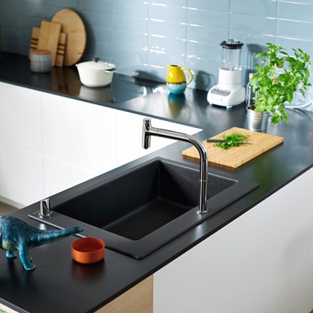 Кухонная мойка со смесителем гранит SilicaTec  C51-F660-07 Hansgrohe арт. 43218000