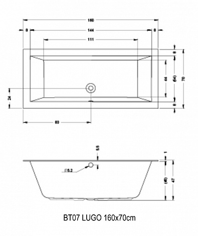 Ванна 160x70 см LUGO Riho арт. BT07