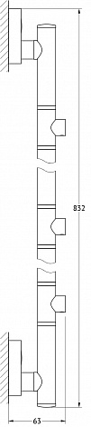 Штанга для 3-х аксессуаров 82 см FBS Luxia LUX 075