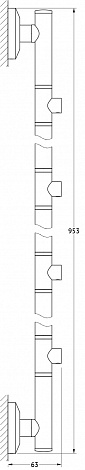 Штанга для 4-х аксессуаров 95 см FBS Standard STA 076