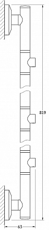 Штанга для 3-х аксессуаров 82 см FBS Standard STA 075