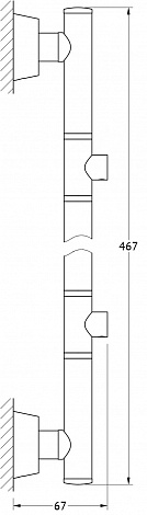 Штанга для 2-х аксессуаров 47 см FBS Vizovice VIZ 077