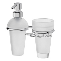 Дозатор жидкого мыла со стаканом и держателем зубных щеток (компонент для штанги) FBS Universal NSL15