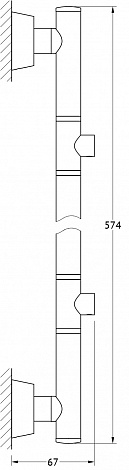 Штанга для 2-х аксессуаров 58 см FBS Vizovice VIZ 074