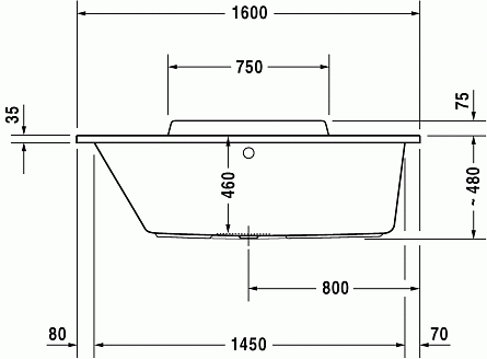 Акриловая ванна Duravit DuraStyle 160x70 см арт. 700292