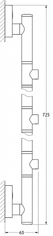 Штанга для 3-х аксессуаров 71 см FBS Luxia LUX 078 