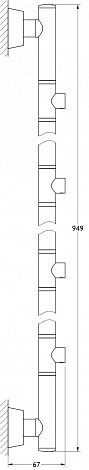 Штанга для 4-х аксессуаров 95 см FBS Vizovice VIZ 076