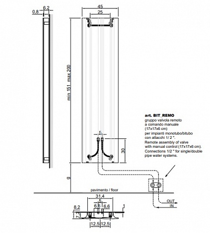 Алюминиевый радиатор водяной Antonio Lupi Bit арт. BIT2A